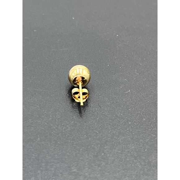 Designer Signed 14k Yellow Gold 5.5mm Ball Stud Earrings .40 grams - Picture 9 of 12
